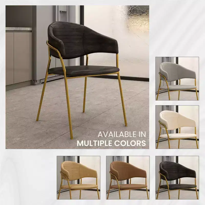 Upholstered Dining Chair Set of 2 Velvet Camelback Stainless Steel Legs 330 lbs