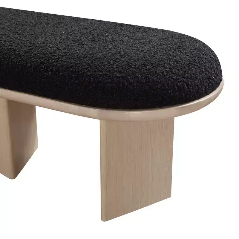 Meridian Furniture,Wilshire Boucle Fabric Bench