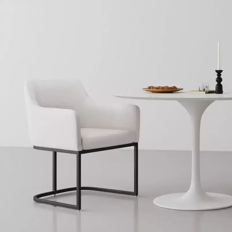Serena Modern Leatherette Upholstered Dining Armchair - Manhattan Comfort