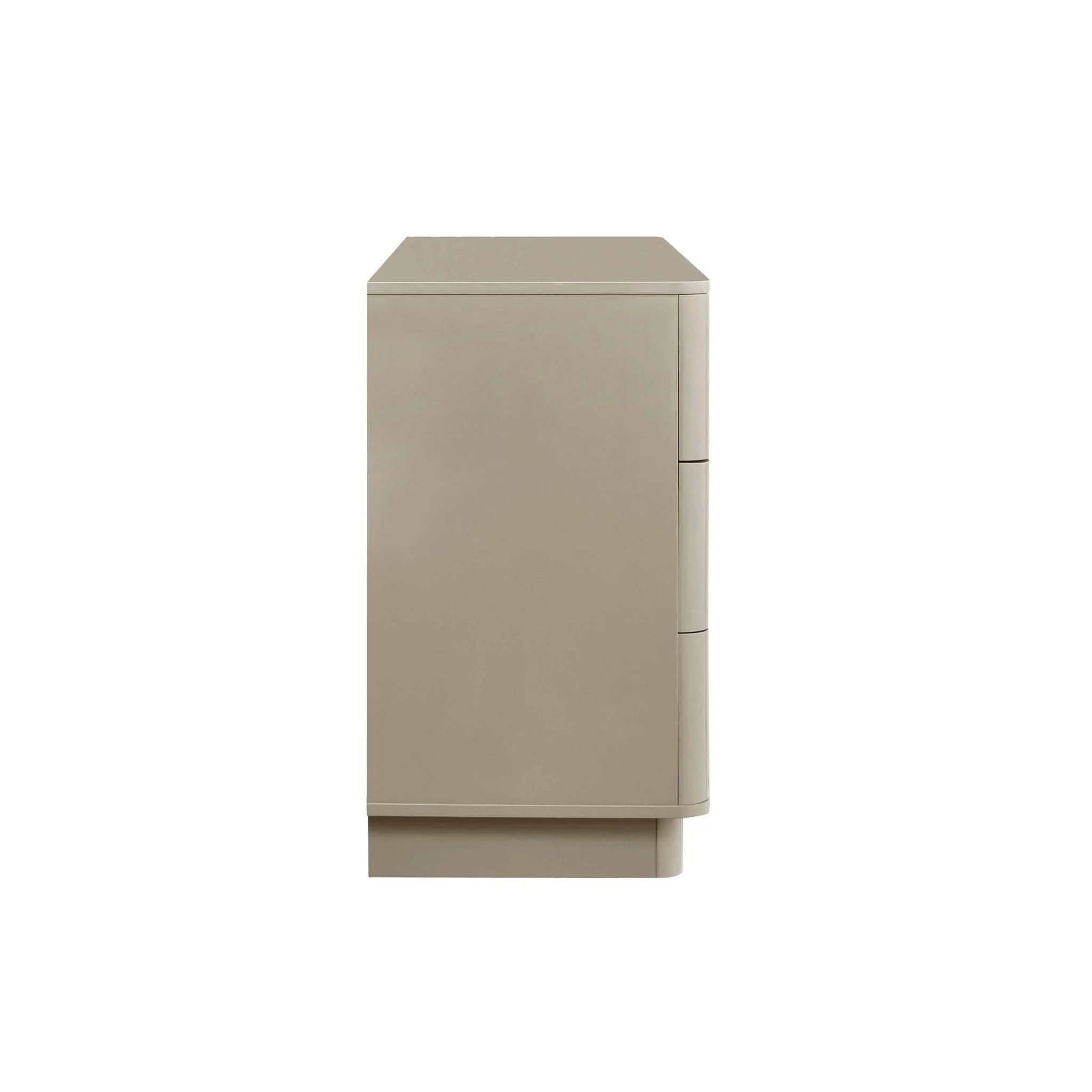High Gloss 6 Drawer Chest - Taupe