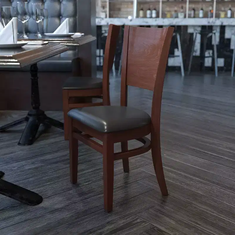 Emma and Oliver Solid Back Wooden Restaurant Dining Chair