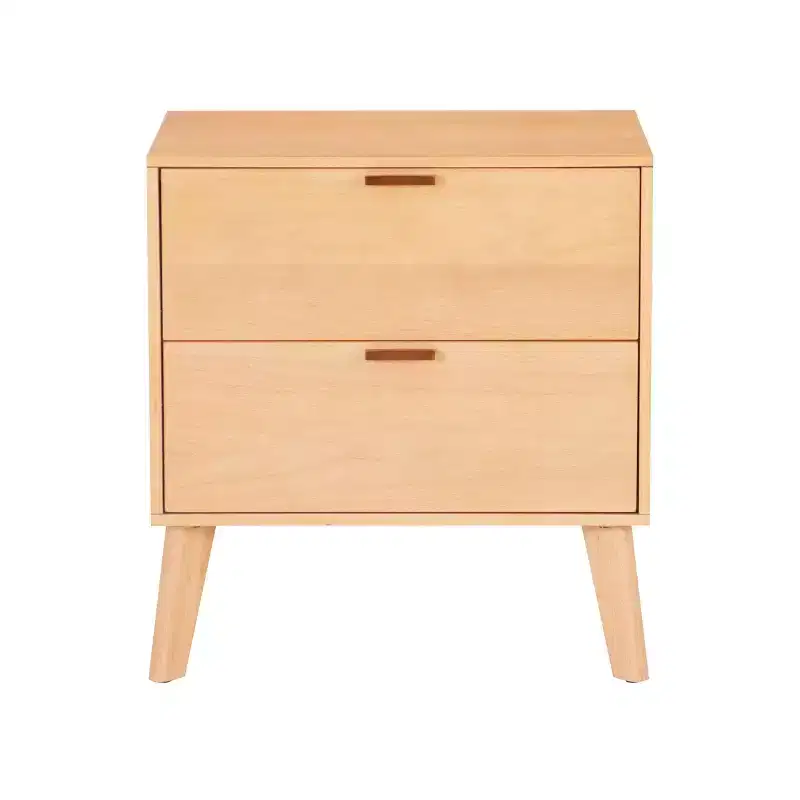 Linon Reid 2 Drawer Nightstand Natural