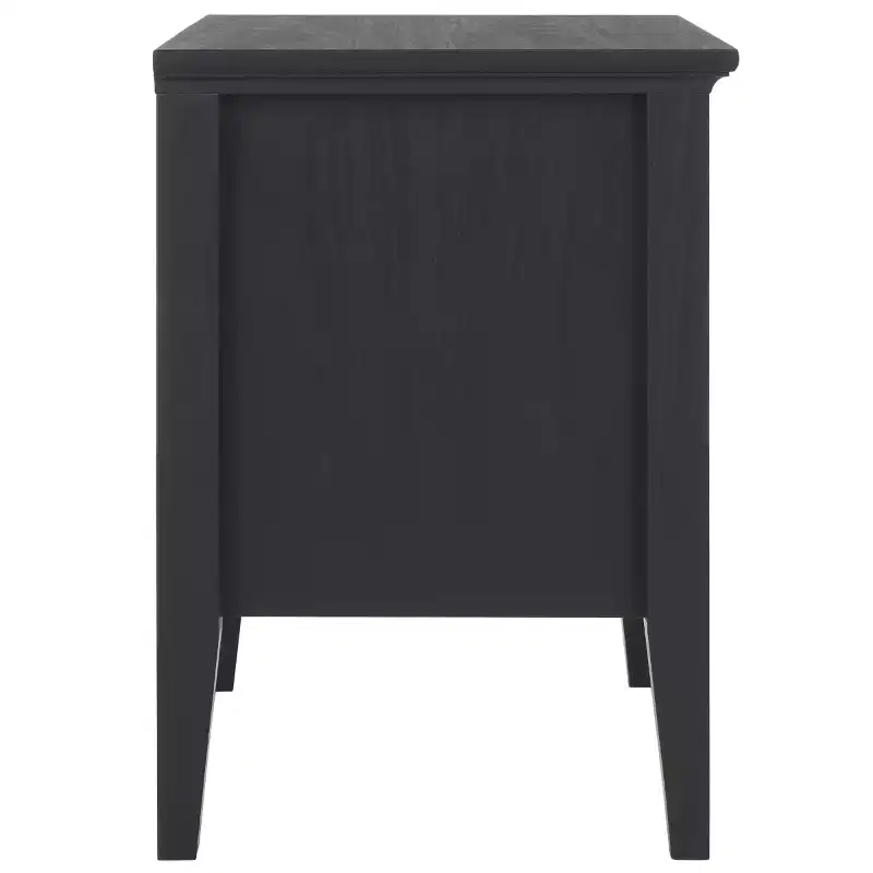 1-Drawer 1-Shelf Nightstand with Gold Pulls, Walnut Finish Bedside Table