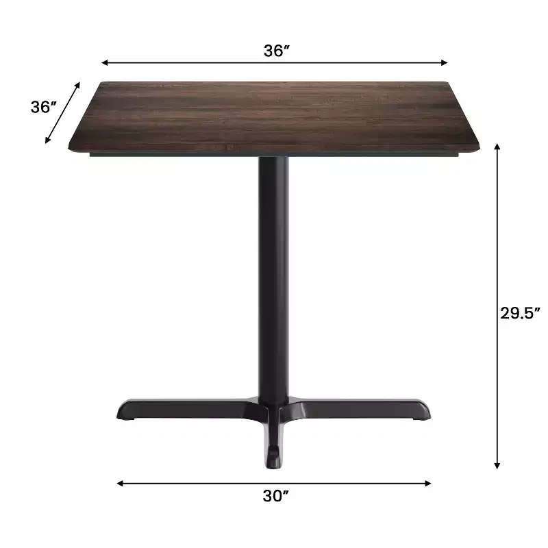 Flash Furniture Acadia Tabletop with TopGuard HPL Technology and Table Height X-Base