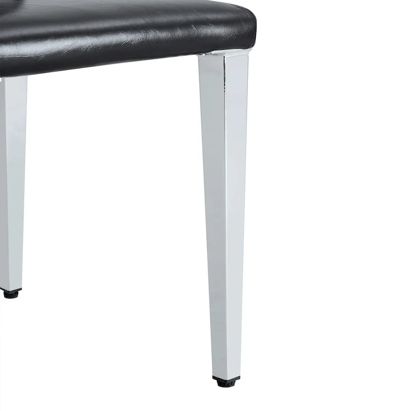 Dining Chairs Set of 4,Modern Kitchen & Dining Room Chairs,Faux Leather Cushion Seat Metal Legs