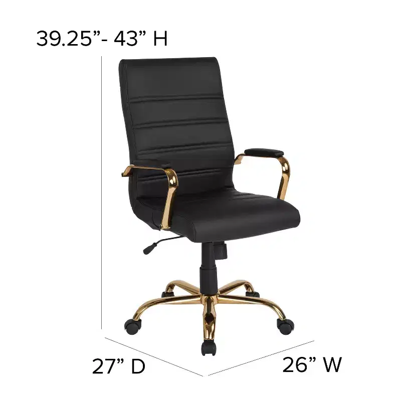 Flash Furniture High Back Executive Swivel Office Chair with Metal Frame and Arms