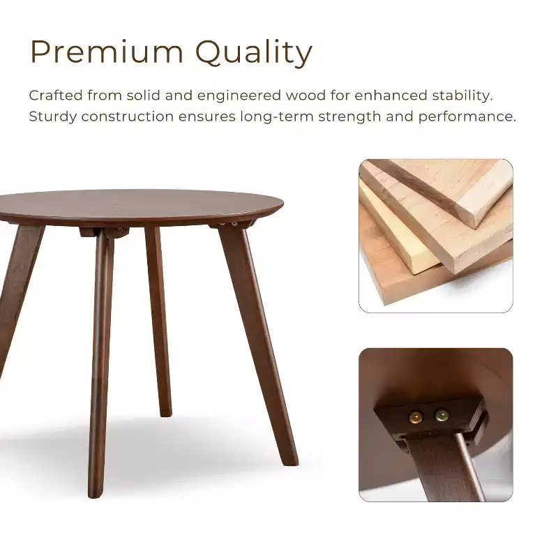 HOMES: Inside + Out 2pc Creekside Mid-Century Modern Accent Table Set with Chair Walnut