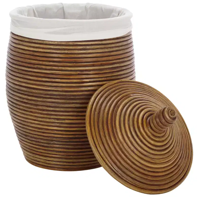 Mikkel Laundry Basket - HAC6503 - White/Honey Brown Wash - Safavieh