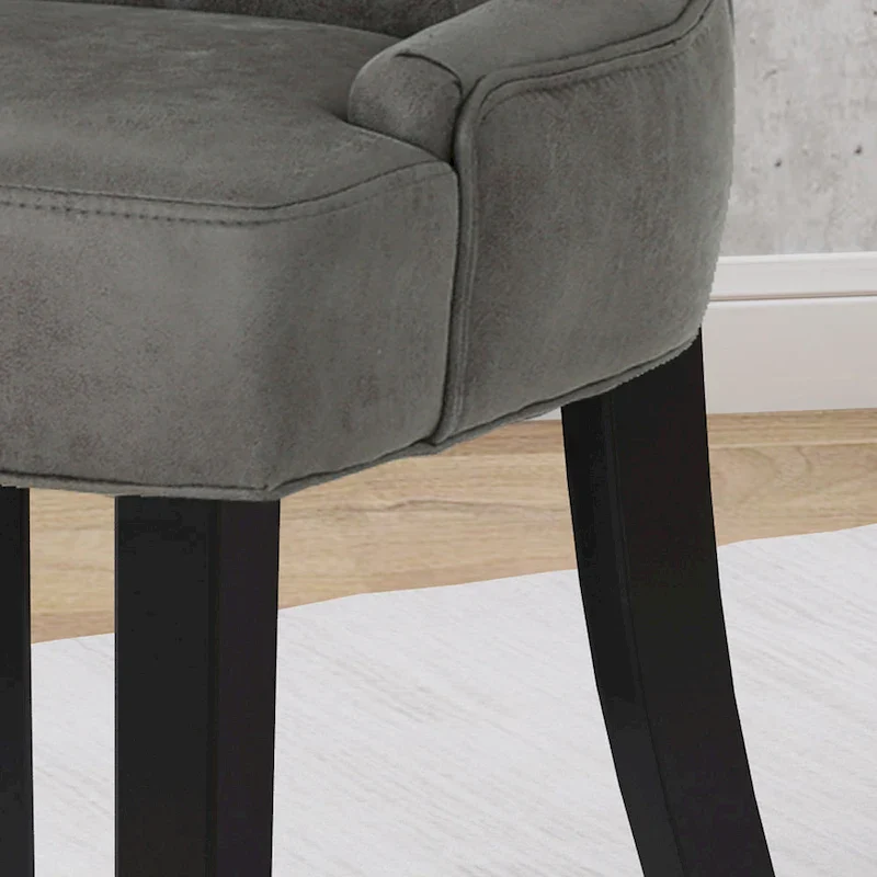 Hayden Traditional Microfiber Dining Chairs (Set of 2)