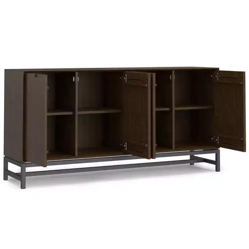 Devlin 4 Door Sideboard Buffet Walnut Brown