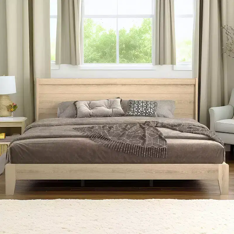 King Abby Serene Bed with Headboard Oslo Oak