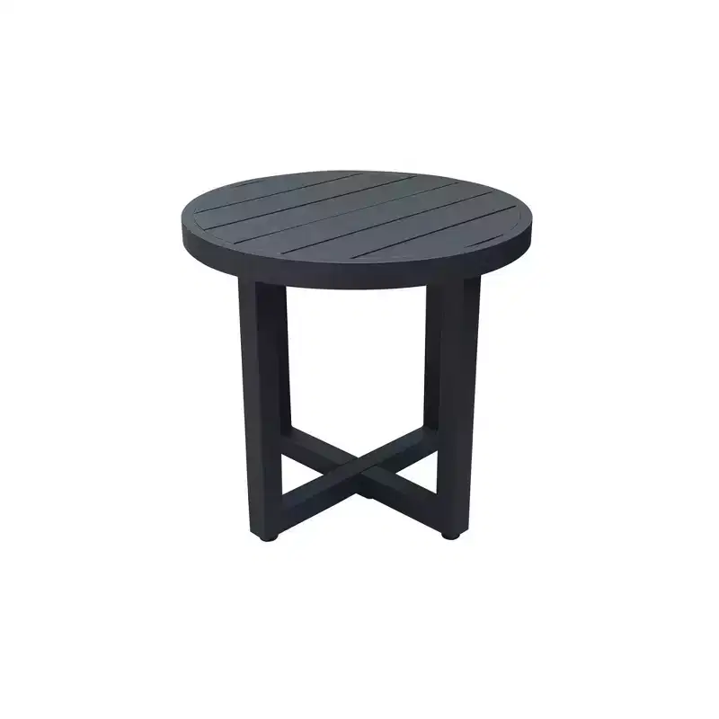 International Concepts 3pc Woven Abaca Rope Outdoor Patio Conversation Furniture Sets with End Table & 2 Swivel Chairs