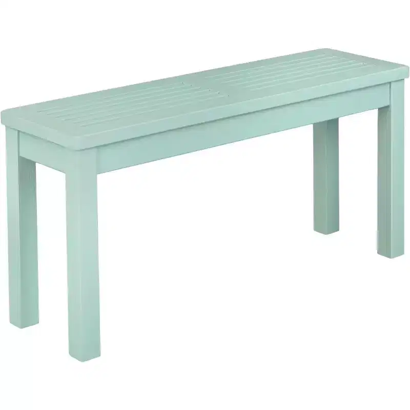 VINGLI Outdoor Wooden Bench, 40 Porch Bench Outdoor Backless Garden Bench, Small Outdoor Bench for Deck Patio Entryway (Mint Green,)