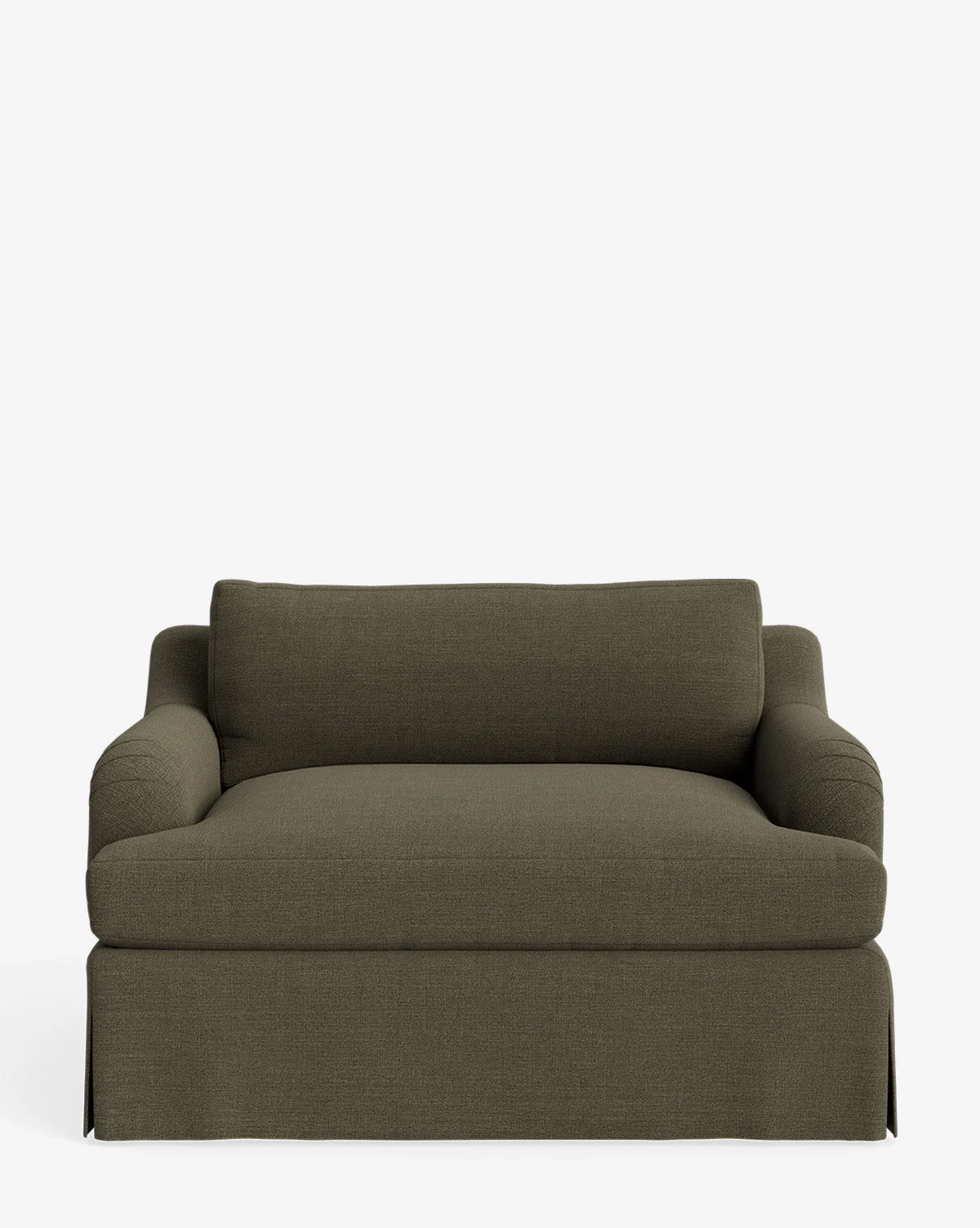 Traditional Crypton Fabric Oversized Chair with English Upholstery & Skirted Silhouette for Living Room
