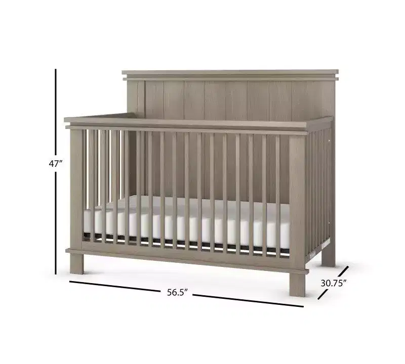 Child Craft Denman Crib, Dresser, Chest, and Nightstand 4-Piece Nursery Set, Grows with Your Baby