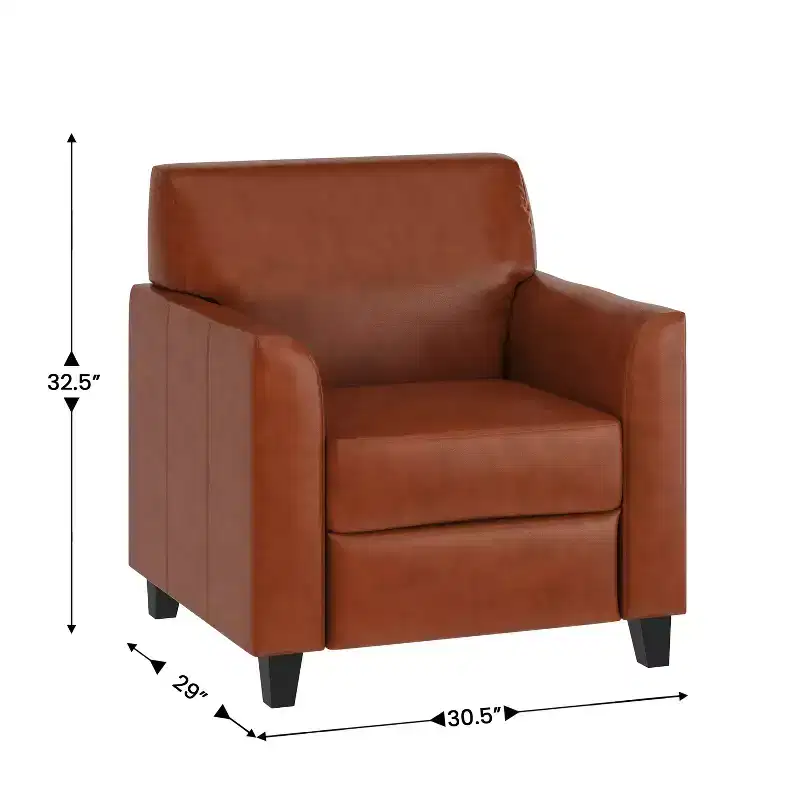 Emma and Oliver Leather Chair with Clean Line Stitched Frame