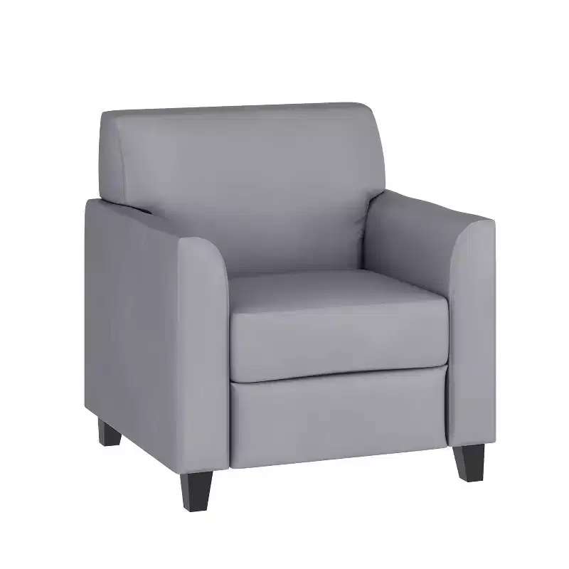Emma and Oliver Leather Chair with Clean Line Stitched Frame