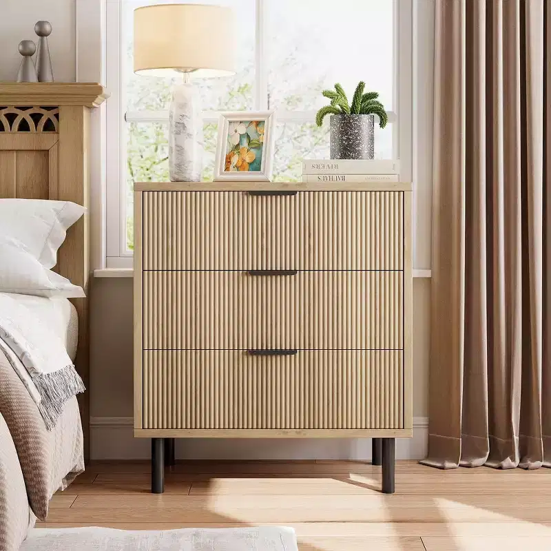 MDF Metal Legs 3-Drawer Dresser 27.6