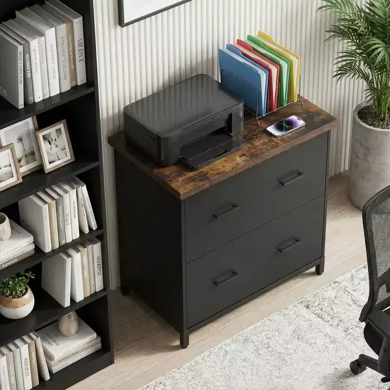 MAYEERTY 2-Drawer Lateral Filing Cabinet, Office Printer Stand Storage Cabinet