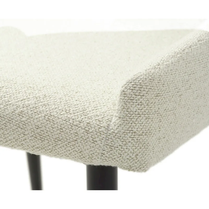 Rye Studio Boucle Dining Chairs with Black Steel Legs, Set of 2