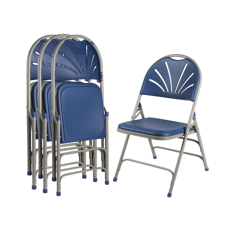Hampden Furnishings Lusitano Collection Fan Back Folding Chair, Pack of 4