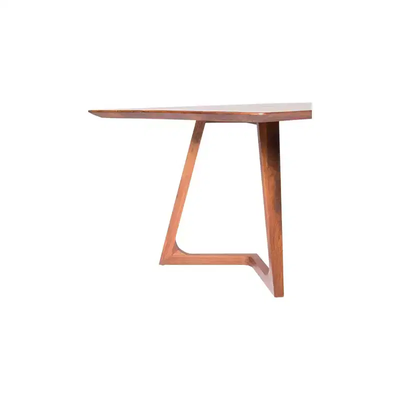 Grizzly Flats Dining Table Rectangular Walnut - Alder Bay: Modern Style, Seats 8, Wood Double Pedestal Base