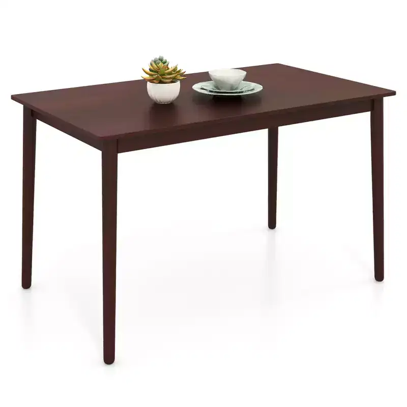 48 Rectangular Dining Table for 4 w/ Rubber Wood Legs Mid Century Modern