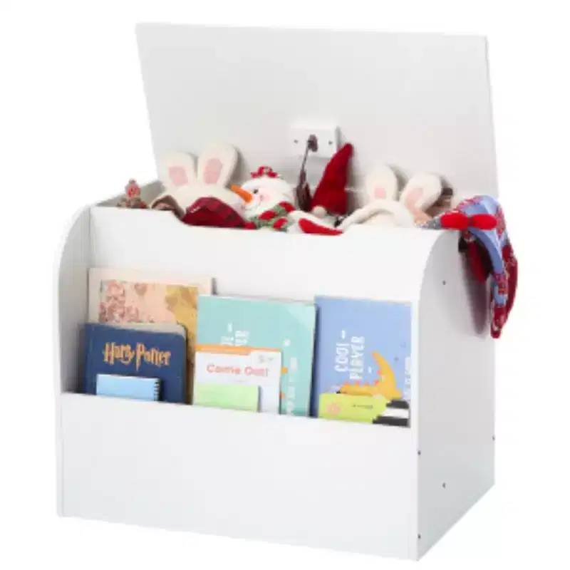 Double Compartment Toy Box (MDF) - White