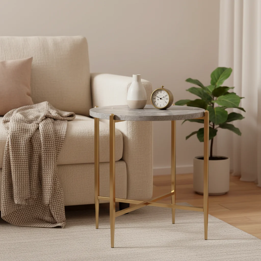 Mirrored End Table with 3 Drawers
