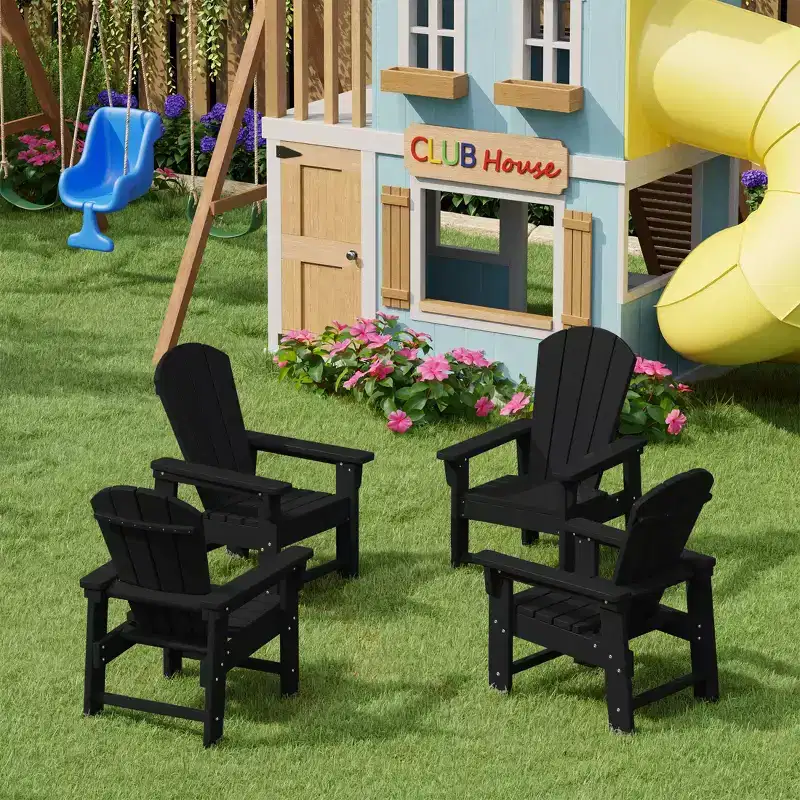 WestinTrends Malibu Kids Outdoor Adirondack Plastic Patio Chair (Set of 4)