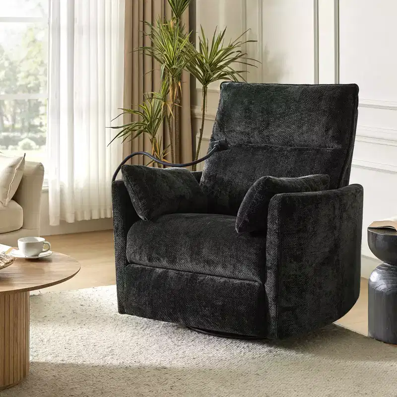 Julius 38 Power Rocking Swivel Nursery Recliner with USB | HULALA HOME