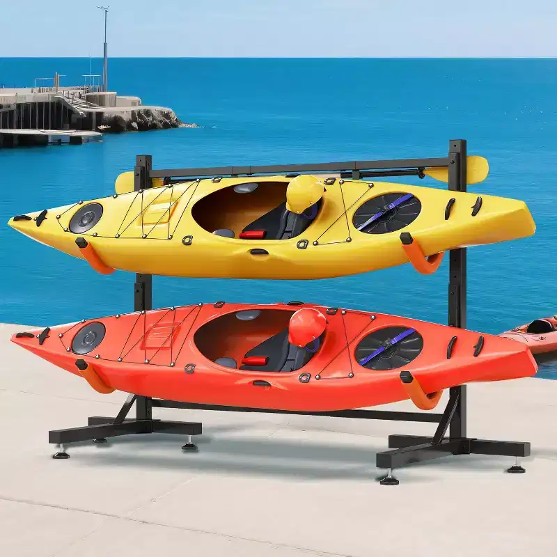 Freestanding Kayak Storage Rack, Adjustable Width Stand with Stable Base