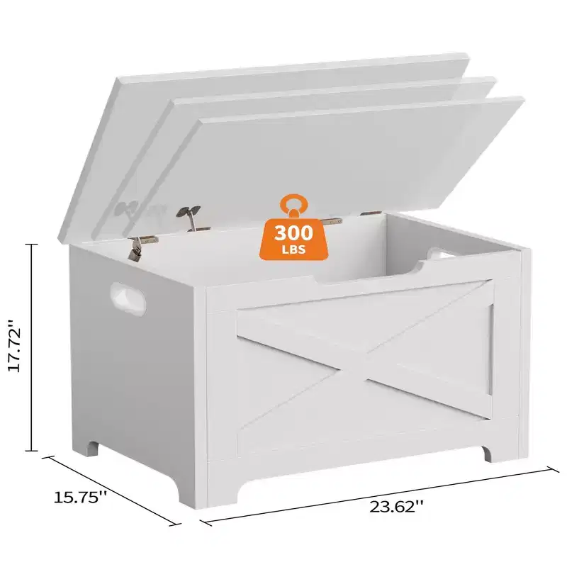 MDF Shaped Legs Storage Stool 23.6 Inches with Unique Shaped Legs, Durable MDF Construction, Space-Saving Storage, Stylish Design, and Versatile Use