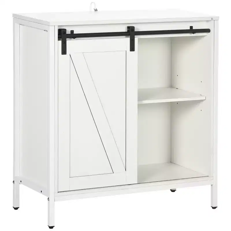 Buffet Cabinet, Farmhouse Sideboard, Bar Cabinet with Adjustable Shelf, Sliding Barn Door for Kitchen