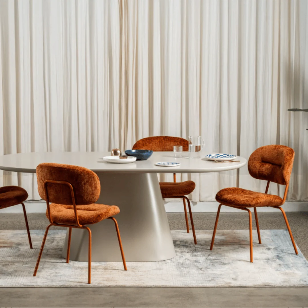 Modern Chenille Dining Chair with Upholstered for Dining Room