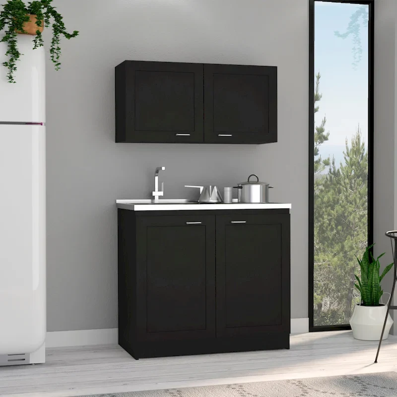 TUHOME Zurich Cabinet Set with 2 Inner Shelves - N/A
