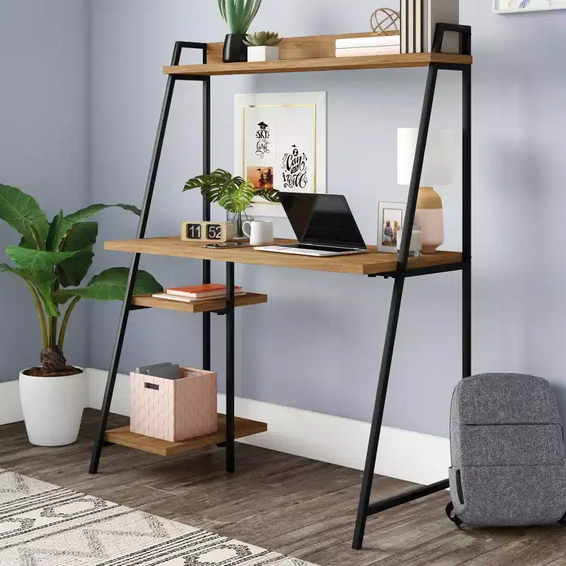 Computer Desk with Hutch - Sindoori Mango Finish