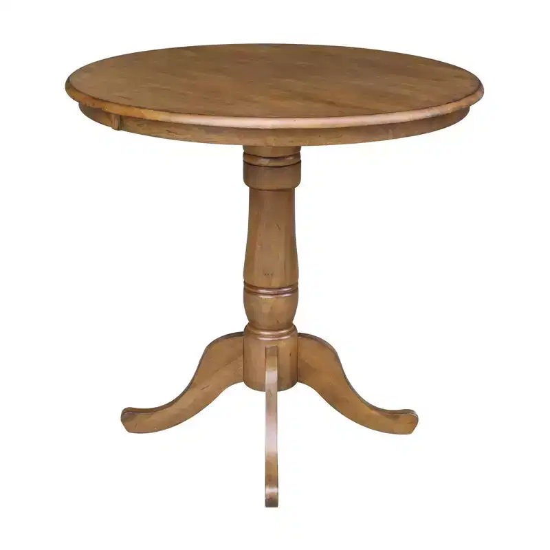 36 Round Top Pedestal Table - Pecan - International Concepts