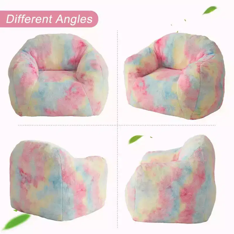 Bean Bag Chair, Faux Fur Foam Filled, Adult Lazy Sofa for Living Room, Dorm, Reading, Gaming - Pink