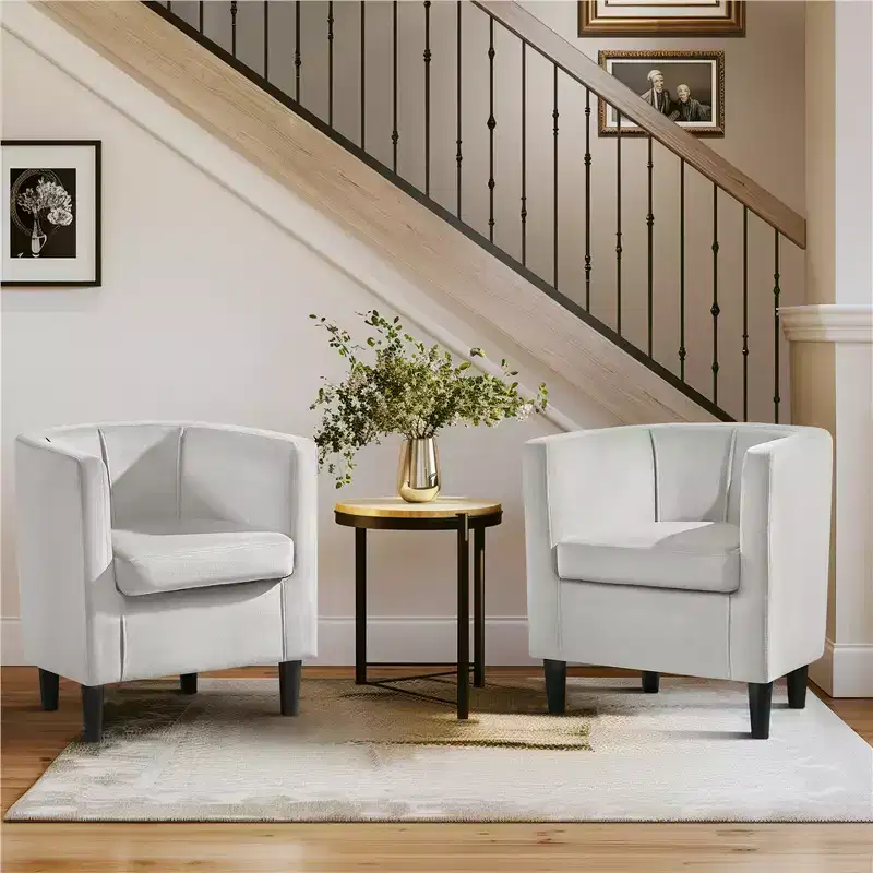 Barrel-Shaped Arm Chair for Living Room, Bedroom, Reception Room