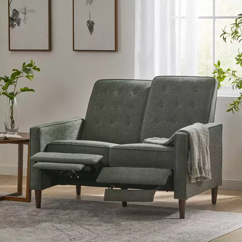 Christopher Knight Home Denison Upholstered Tufted Loveseat Pushback Recliner