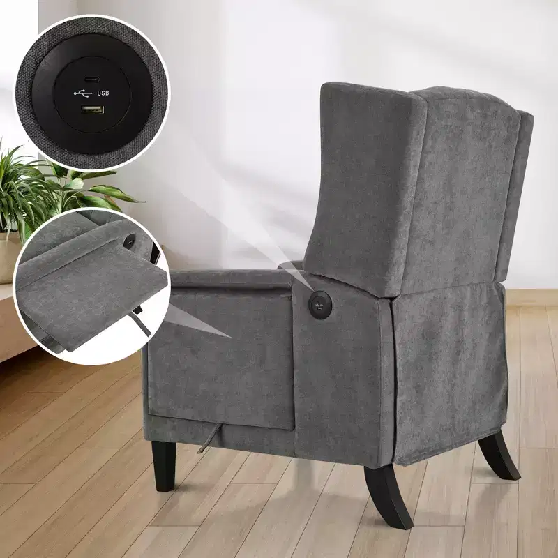 Christopher Knight Home Nicole Button-tufted Upholstered Recliner Chair with Foldable Side Table