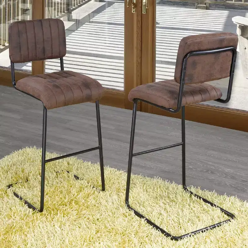 Set of 2 Damien Counter Height Barstools Brown