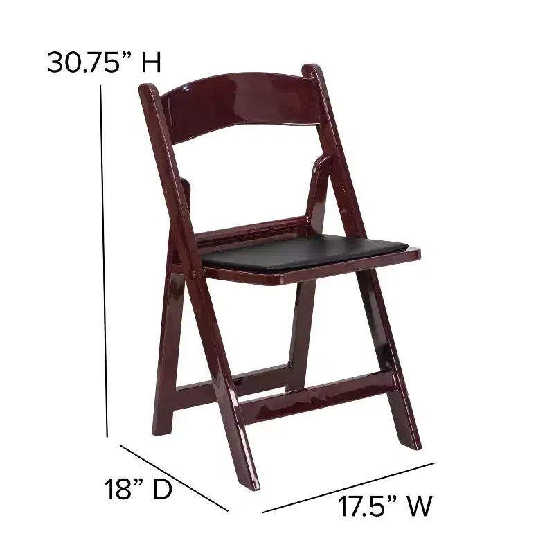 Emma and Oliver 2 Pack Wedding Party Event Resin Folding Chair with Vinyl Padded Seat