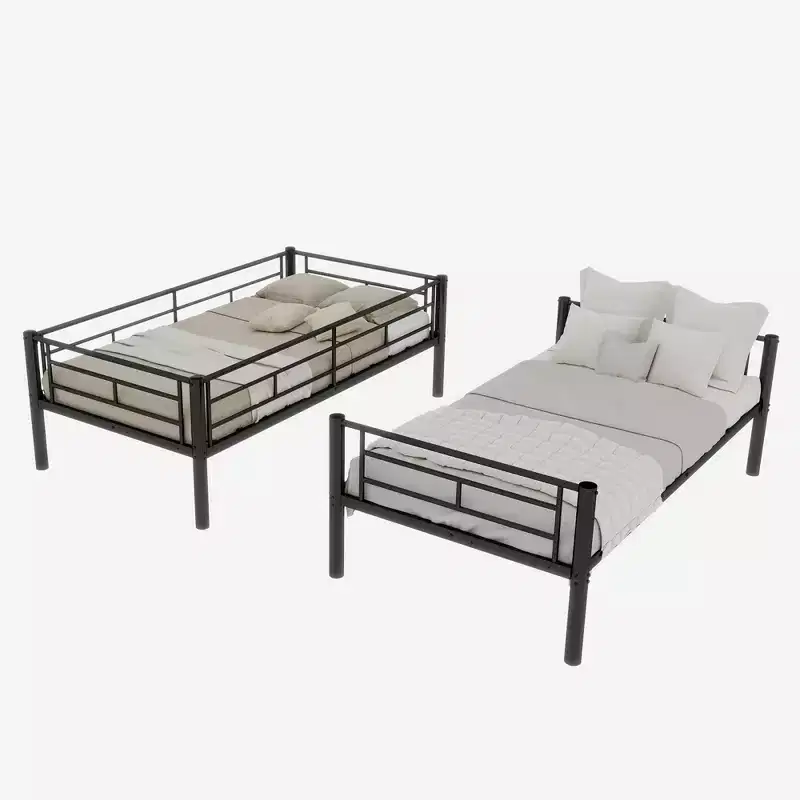 Luxystar Twin Over Twin Metal Bunk Bed, Convertible 2 Beds