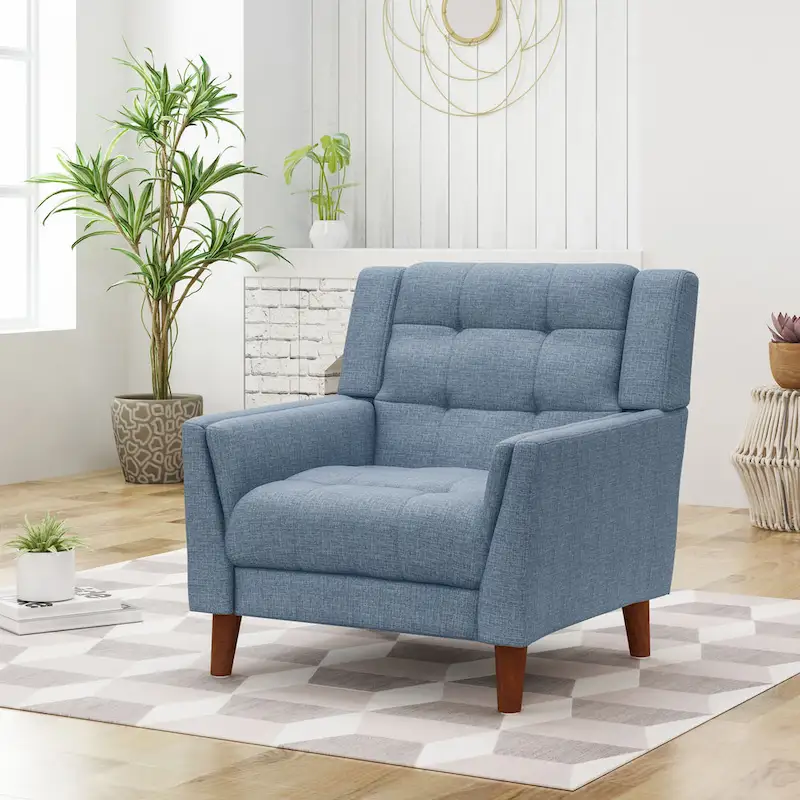 Upholstered Armchair with Tufted Back