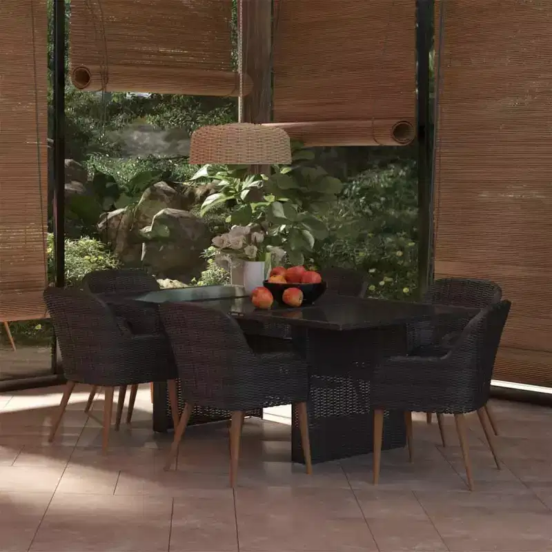 vidaXL Patio Dining Set Poly Rattan