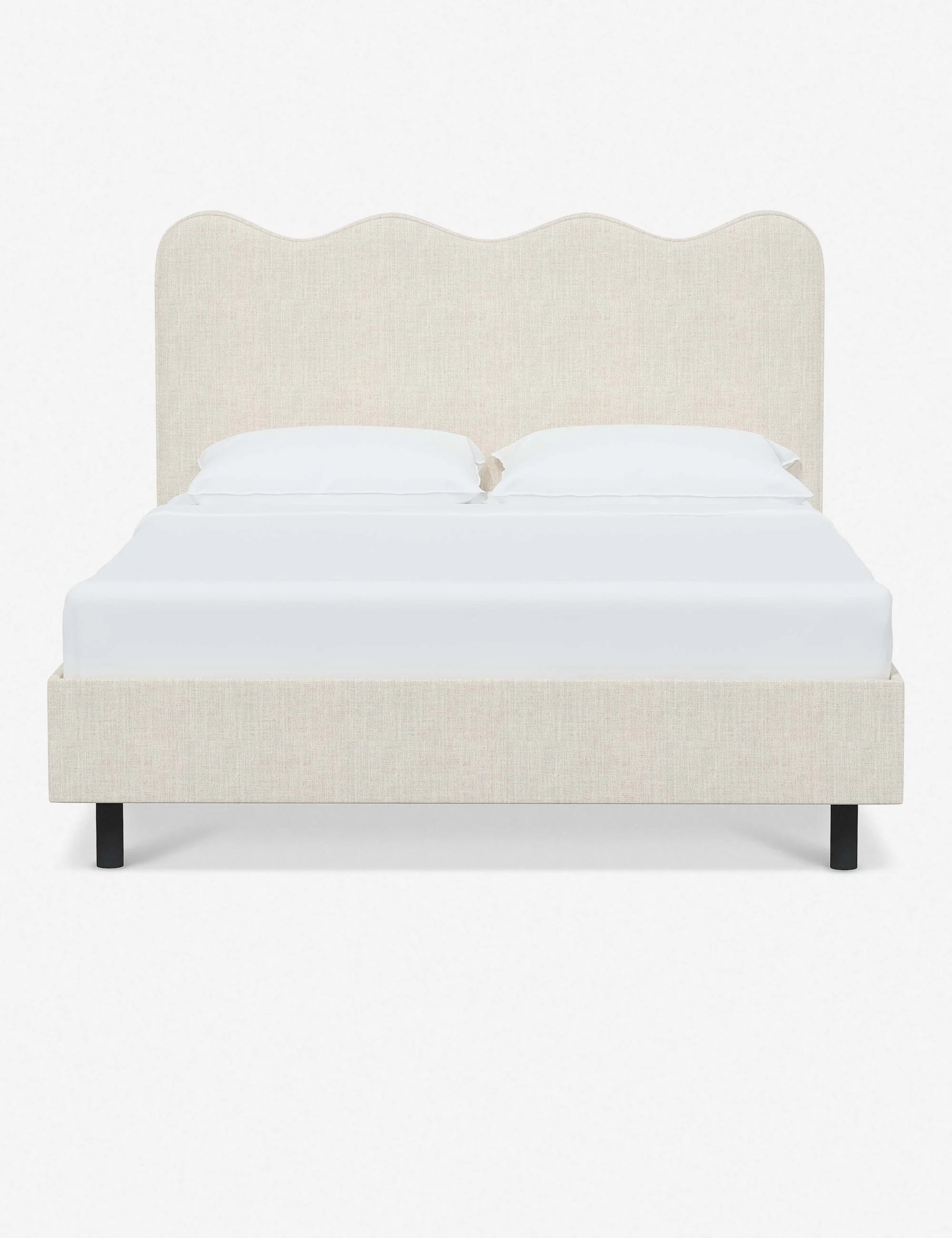 Bed Tailored style is given a fresh update in this bed with undulating lines and a crisp profile. A dynamic backdrop for a bedroom that pairs