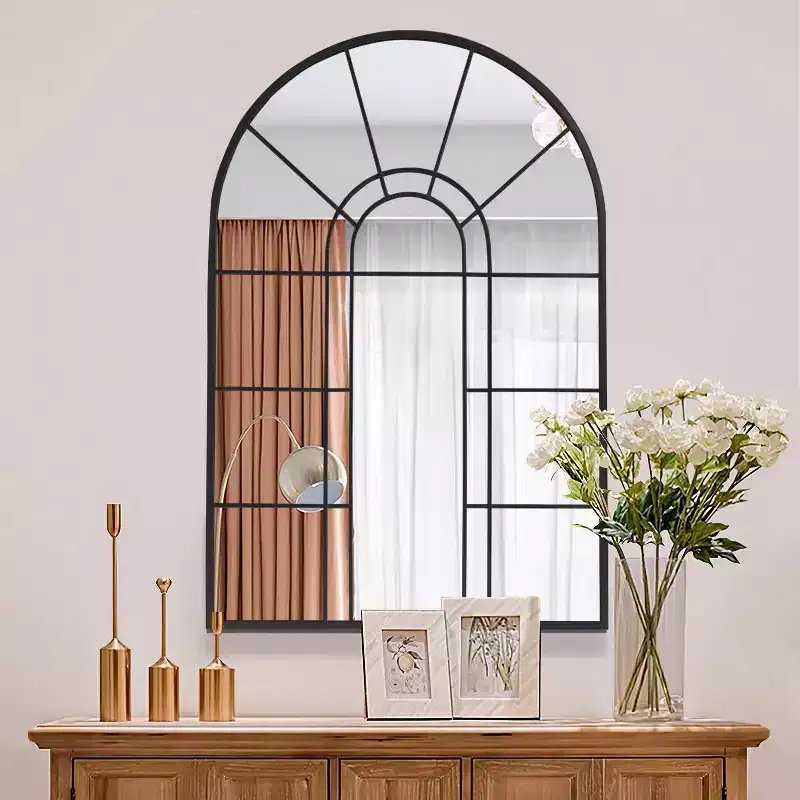 Arched Metal Frame Wall Mirror