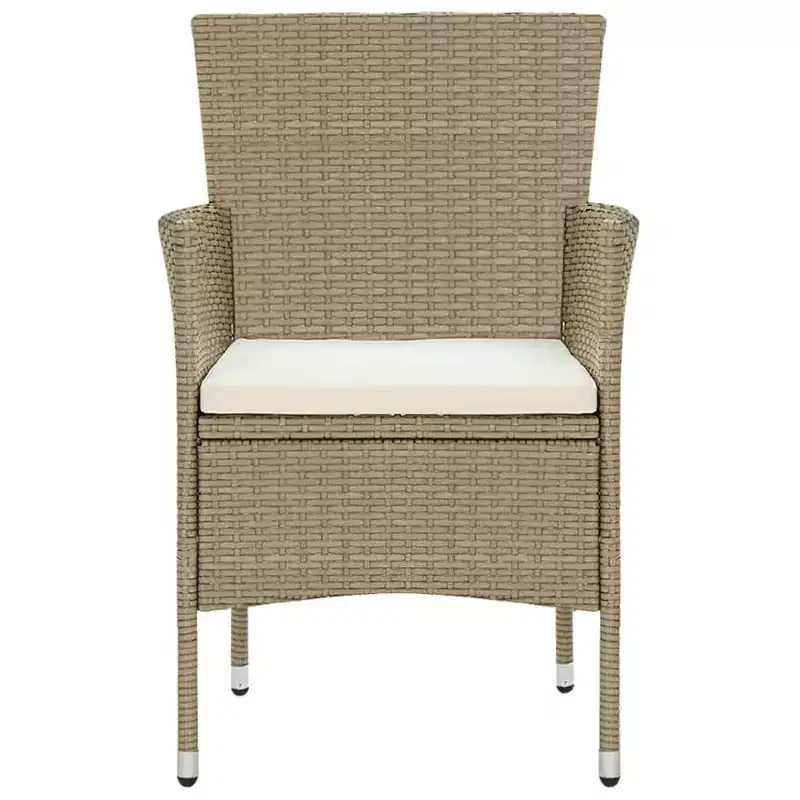 vidaXL Rattan Chair Set of 2 Poly Rattan and Steel